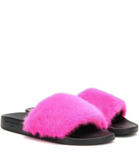 givenchy slides pink fur|givenchy marshmallow slides 35.